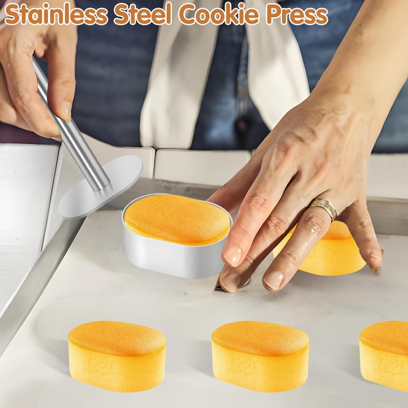 3Pcs Polvoron-Molder-Filipino Cookie Press Shortbread Polvoron Mold 2.5in Stainless Steel