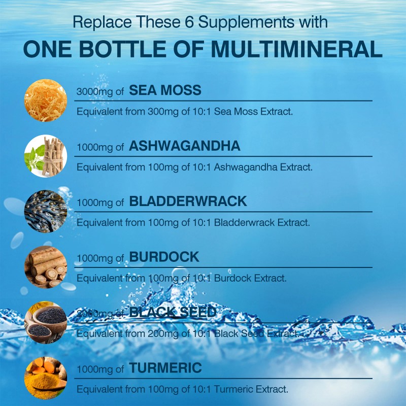 xemenry Sea Moss, Black Seed Oil,Ashwagandh - Three bottle-Best choice