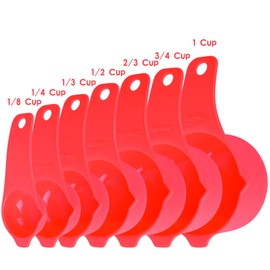 Smithcraft Measuring Cups and Spoons Set, Plastic Measuring Cup Set 15, Red Dry Measuring Cups Spoons, 7 Measuring Cups & 7 Measuring Spoons, Kitchen Measure Cups Spoons for Cooking & Baking