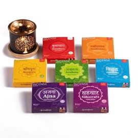 7 Chakra Incense Brick Super Set by Aromafume | 63 bricks & Tree of Life Exotic Burner | Smokeless Incense Set for Chakra Balance | Yoga & Meditation Gifts | Incense Kit for Plexus, Root Chakra & more