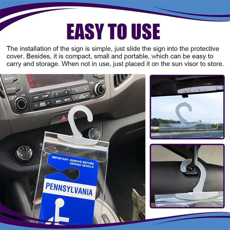 QZTYTY 4PCS Handicap Placard Holder, Disabled Parking Permit Holder, 11.6"