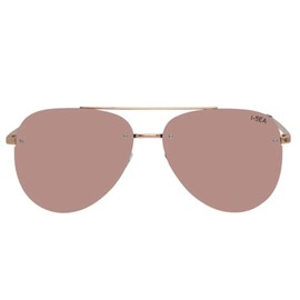 I-SEA Women's River Polarized Sunglasses - Oversized Aviator Sunglasses for Women, Trendy Sunglasses with Scratch-Resistant Lenses, Metal Frame, & Nose Pads - Rose Gold Frame, Rose Gold Polarized Lens