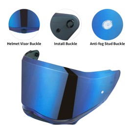 VCOROS Helmet Face Shield for Sedici Duale Mips Helmet Visor Mips Parlare For SEDICI Duale Forged Carbon Helmets Replacement (Chrome Blue)