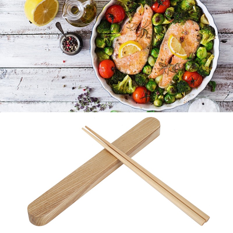 Reusable Wooden Chopsticks Portable Tableware Gift Set Kitchen Utensils for
