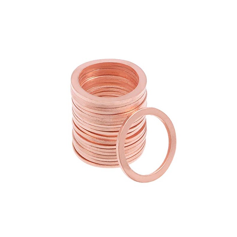 sourcing map 20Pcs 22mm x 28mm x 1.5mm Copper Flat