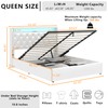 Loomie Queen Lift Up Bed Frame with Charging Station&LED Lights,Leather
