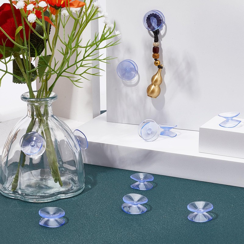 GORGECRAFT 10 Pack Small Suction Cups 20.5Mm Double Sided Suction