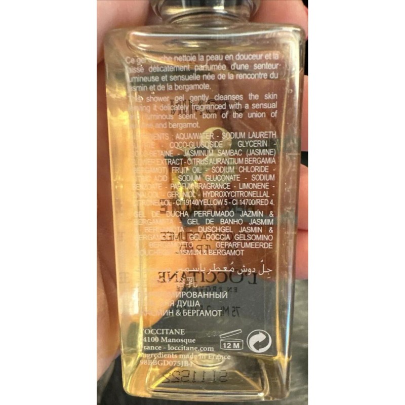 L'Occitane JASMIN & BERGAMOTE Shower Gel 1.0 oz 30 ml