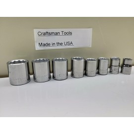 Craftsman 3/8 Dr. Craftsman 8 pc SAE Socket Set USA 3/8" - 13/16"  NEW OLD STOCK  12pt