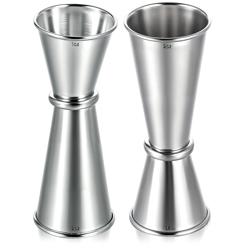 YBEATY 2 Pcs Bartending Jigger Double Jigger Stainless Steel Professional