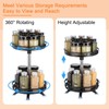 sourcing map Lazy Susan Organizer, 2 Tier Rotating Spice Rack