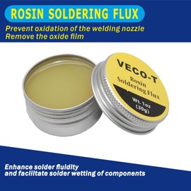 Soldering Iron Kit 4-in-1 with Desoldering Wick, Tip Tinner, Rosin Flux & Cleaner Ball - Professional Welding Accessories