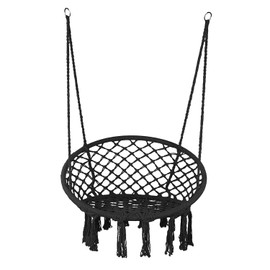 E EVERKING Hammock Chair Macrame Swing, Hanging Cotton Rope Macrame Hammock Swing Chair for Indoor, Outdoor Home, Patio, Porch, Deck, Yard, Garden, Max Weight: 260 Pounds