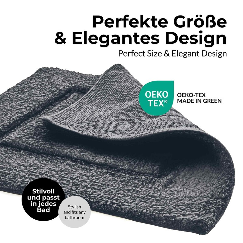 etérea Kiara Cotton Bath Mat, Toilet Mat, Washable Ökotex 100