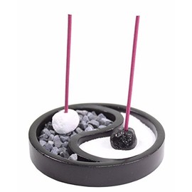 Tabletop Taiji Yin Yang Zen Garden Sand Rock Candle Incense Burner Home Decor