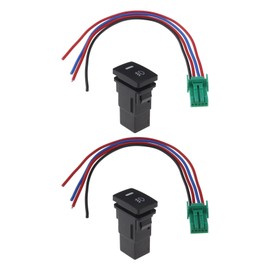 OTOTEC 2PCS Car Front Fog Light Switch Wiring 4-pin LED Yellow Light Compatible with Toyota Corolla Camry DC 12V Pushbutton Switch