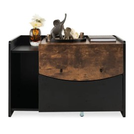 Cat Litter Box Enclosure with Convenient Pull-Out Drawer FeatureColor: Black Color