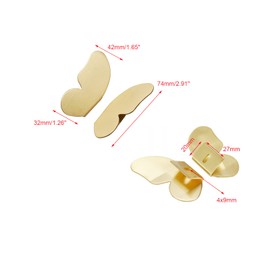 Semetall 2.91" Solid Brass Cabinet Knobs Decorative Butterfly Shape Single Hole Pull Handles for Kitchen Door Drawer Dresser,2 Pairs,Gold