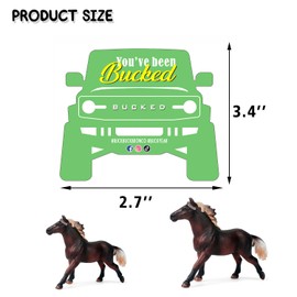 You've Been Bucked | Buck Buck Bronco | Bronco car Shape designTags | Buck Bronco Tag Attach to Plastic Bronco Horse Figurine | 35 Pack | 3.5 x 3.4 inch Size (Green)