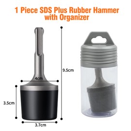 Powered Rubber Hammer: Rubber Mallet for Electric Hammer Drill with Standard Shaft Handle for Working on Sheet Metal Pipes Plumbing Tile Laying Leveling Carpentry