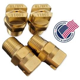 Spaying System Carpet Cleaning 11002 Wand Jet Nozzle 1/8” Brass V-Jet 110-Degree (Set of 4)