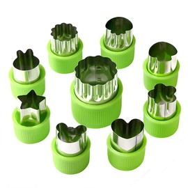 9 Pcs Vegetable Cutters for Kids Fruit Cookie Sandwich Cutter Stainless Steel Mold Set, Pastry Bento Lunch Box Birthday Party Food Cutters