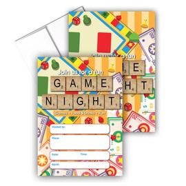 Stonehouse Collection | Game Night Party Invitations | 25 Count, 5x7 inches, Modern Style, Customizable Details