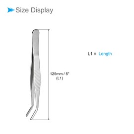 CoCud Tweezers, 5" Length, Stainless Steel Curved Blunt Serrated Tip Tweezer - (Applications: for Mechanical Equipment Product Repair), 2-Pieces