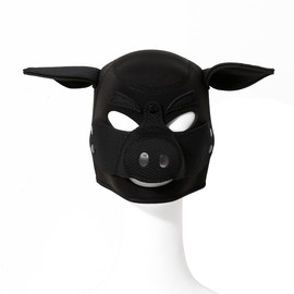 Pink Pig Face Head Cover Mask, Role Play, Party Performance Masks (Black)