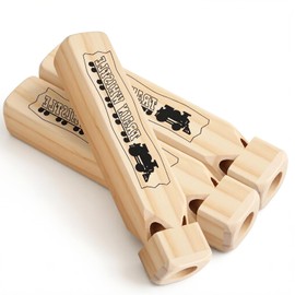 Woowyvyell 3PCS Wooden Train Whistles, Noisemakers 4 Tones 7.5" Solid Wood Train Whistle Musical Kits for Party Favors, Theme Birthday Parties, Carnival Prize, Goodie Bag Filler, Stocking Stuffers