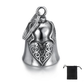 ZEPIQOR Guardian Bell Biker Bell, Motorcycle Bell Lucky Charm, Stainless Steel Motorcycle Bell, Protective Bell Angel Riding Bell, Motorcycle Bell Keyring for Blessing the Peace, Lucky Charm