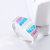 CiNily Women's Opal Rings, Create White Blue Pink Fire Opal