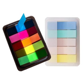 Set of 2 Sticky Notes, Indexes, Headers, Film, Transparent, Dull Color, Pastel Colors, Set of 200, Easy to Remove 1 Sheet at a Time