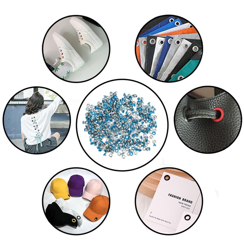 500Pcs Eyelet Grommet Round Edge Color Fine Workmanship Good Toughness