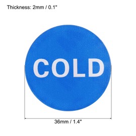 PATIKIL Self Stick Hot/Cold Water Label, 5 Pairs/10 Pack Acrylic Round Sticker Signs for Faucets Sinks, Red/White, Blue/White