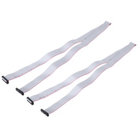 MECCANIXITY 2 Pcs IDC Flat Ribbon Cable, 2.54mm Pitch 25mm Width 100cm Long 20 Pin FC to FC Flat Ribbon Connector Jumper Wire for PC, LED Displays