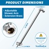 Adjustable Shower Head Extension Arm by SenHodyu - 16" Solid