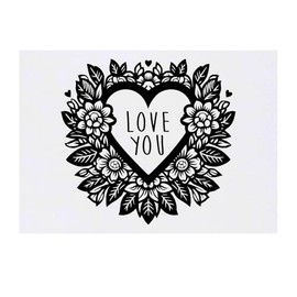'Love You Floral Heart' Temporary Tattoo - Water Resistant, Skin-Safe, Non-Toxic Transfer (TO00075827)