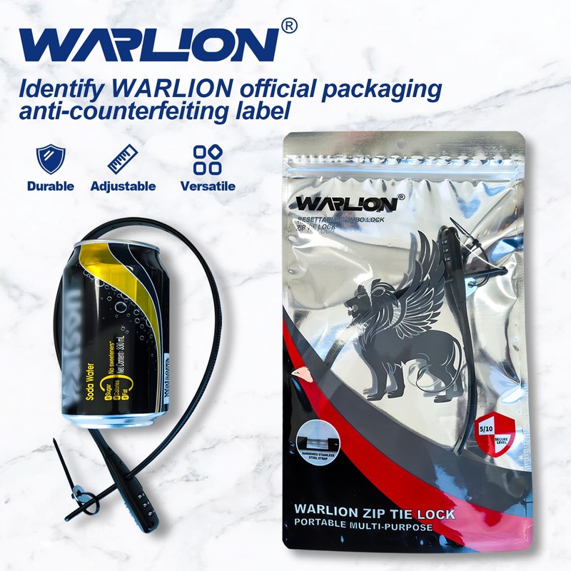 WARLION Zip Tie Lock - 3-Digit Adjustable Cable Lock, for
