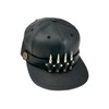 Unbranded Black Leather Baseball Cap Hat 4 Nickel Bullets Adjustable