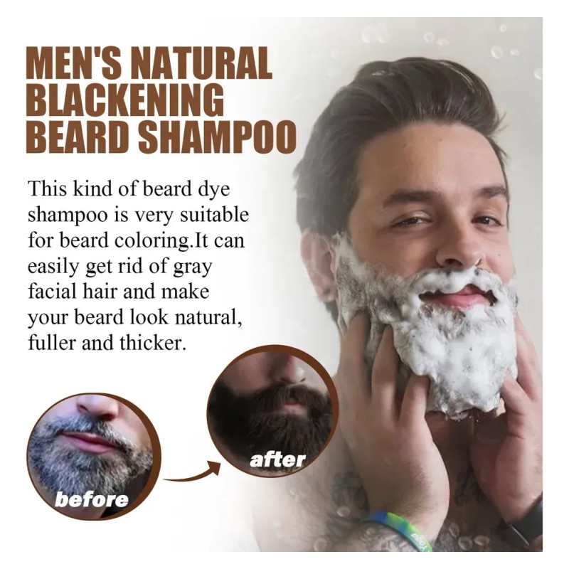 - 3 × Champú Oscurecedor For Barba, Colorante, 30 Ml