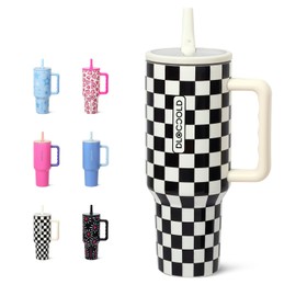 DLOCCOLD 40 oz Tumbler with Handle & Flip Straw, Car Cup Holder Friendly, Leak Resistant Water Bottle, Reusable Insulated Modern Stainless Steel Tumbler, Gifts for Women & Men