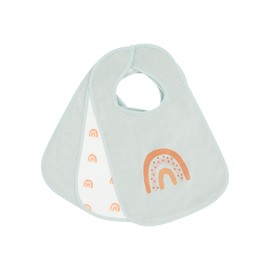Kindsgard Happaklat Velcro Bibs Pack of 3 Rainbow Mint - Quick To Put On and Take Off - Baby Bib - Burp Cloths Baby - Washable up to 40°C