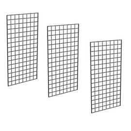 Only Garment Racks #1899C Grid Panels - Perfect Metal Grid for Any Retail Display, 2' Width x 4' Height, 3 Grids Per Carton (Polished Chrome) (Pack of 3)