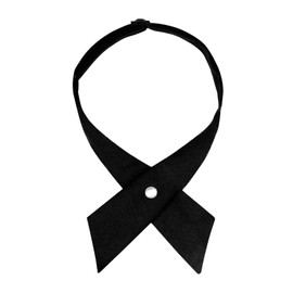 Mantieqingway Tie for Men Women School Uniform Adjustable Criss-Cross Bow tie Solid Color Pre Tied Bowtie for Girls (Black)