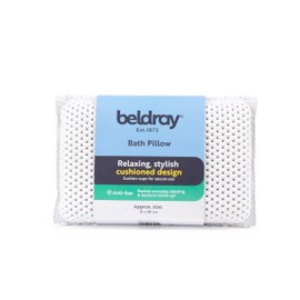 Beldray LA032715UFFEU7 Anti Bac Bath Pillow - Easy to Clean, Secure Suction Cups, Relaxing Cushioned Design, Stylish, Treated with Thiabendazole & Zinc Pyrithione, Supports Head & Neck While Bathing