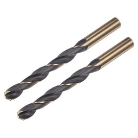 sourcing map 2pcs Jobber Drill Bits 12.5mm (0.492") Black Nitride & Gold Titanium Coated M2 High Speed Steel (HSS) Twist Drill Bits for Stainless Steel Aluminum Alloy Metal