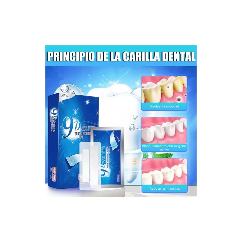 9d Tiras Blanqueadoras Dentales Dental Limpieza Pegatinas
