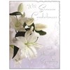 Sympathy Card (JJ5335) Sincere Condolences - Oriental Lily - Silver
