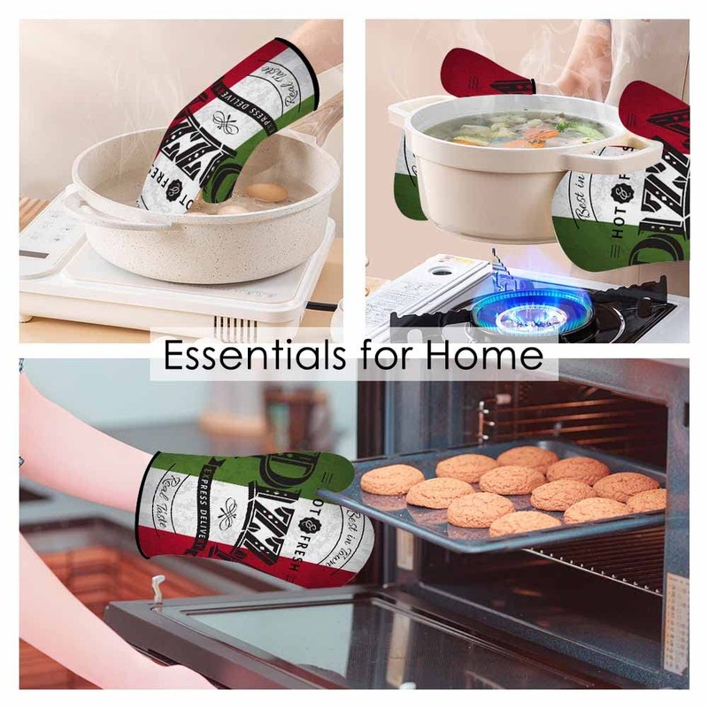 Samgula Pizza Oven Mitts and Pot Holders Sets Italy Sign